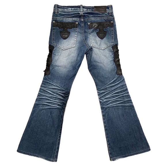 Tornado Mart Side Laced Flared Denim - Picture 2 of 2